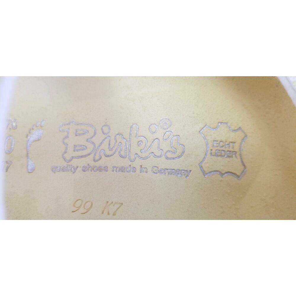 Birkis By Birkenstock White Yellow Striped Sandals Unisex 40 Women 9 Mens 7 - Picture 10 of 12